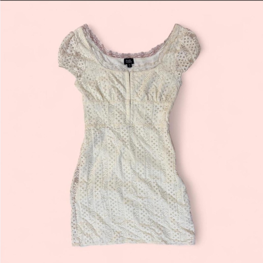 Chic Cream Lace Mini Dress